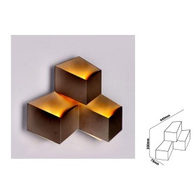 Applique Lampada LED da Muro Squadrata a Forme Sovrapposte 9W 3000K Carcassa Nera IP20 SKU-8223