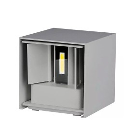 Applique Led Quadrata Da Parete 12W 4000K Carcassa Grigia IP54 Doppio Illuminazione Angolo Regolabile SKU-218532