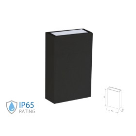 Applique Lampada LED da Muro Rettangolare 4W Colore Nero 6500K IP65 Esterno Up-Down SKU-218563