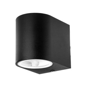 Applique Lampada Da Parete Circolare Attacco GU10 IP44 Carcassa Nera Illuminazione Da Un Lato SKU-7508