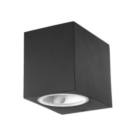 Applique Lampada Da Parete Quadrato Attacco GU10 IP44 Carcassa Nera Illuminazione Da Un Lato SKU-7510