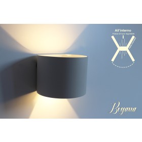 Applique Led Da Parete Bryana 6W Carcassa Bianca Circolare Bianco Caldo IP65 Doppio Illuminazione Angolo Regolabile SKU-7082