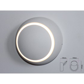 Applique Led Da Parete Celeste 5W Carcassa Bianca Rotondo Bianco 4000K Orientabile 360 Gradi SKU-7093
