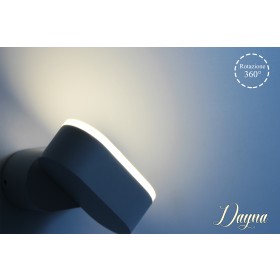 Applique Led Da Parete Dayna 6W Caldo 3000K Carcassa Bianca IP65 Ovale Orientabile 360 Gradi SKU-218286