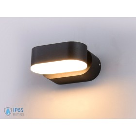 Applique Led Da Parete Dayna 6W 3000K Carcassa Nera Ovale Orientabile 360 Gradi IP65 SKU-218288