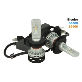 Kit Full Led Canbus H4 30W Dual Color 6000K 3000K Doppio Colore Bianco Giallo Super Luminoso e Antinebbia 12V 24V 5000lm