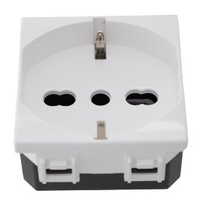 Presa Schuko 2P+T 16A Colore Bianco Compatibile Con Bticino Living e Vimar Plana