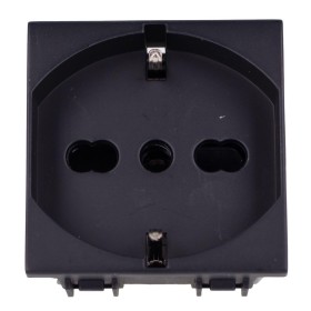 Presa Schuko 2P+T 16A Colore Nero Compatibile Con Bticino Living e Vimar Plana