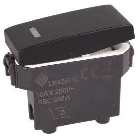 Interruttore Unipolare 1P 16A Con Indicatore Luce Led Colore Bianco Compatibile Con Bticino Living e Vimar Plana