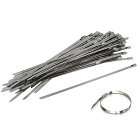 100 Fascette In Acciaio Inox 4.6X300mm Stringitubo Metalliche Inossidabile Per Legare Fili Cavi Tubi SKU-11190