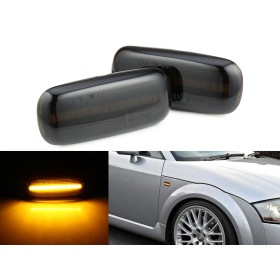 Kit Freccia Laterale a Led Side Marker Lente Nero Fume Luce Arancione Per Audi TT A2 8L A3 S3 B5 A4 S4 RS4 A6 S6 C5
