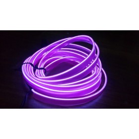 Stringa EL Striscia Neon Led Viola 5 Metri Flessibile Tagliabile Luce Decorativa Atmosfera Per Interno Auto Camion Camper Sfilata Moda