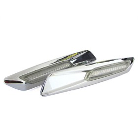 Kit Freccia Laterale a Led Side Marker Argento Cromato Lente Trasparente BMW E81 E82 E87 E88 E90 E91 E92 E93 E60 E61 F10