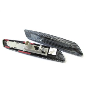 Kit Freccia Laterale a Led Side Marker 3D Carbonio Lente Fume BMW E81 E82 E87 E88 E90 E91 E92 E93 E60 E61 F10