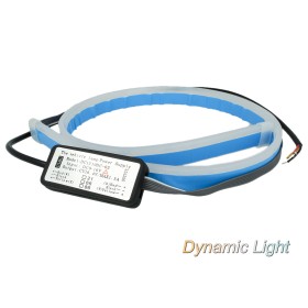 Kit Tubo Neon Striscia Led Auto 60cm Freccia Sequenziale Arancione e DRL Luce Diurne Bianco Style Audi VW GTI R-LINE