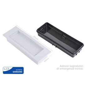 Plafoniera Lampada LED di Emergenza 3,8W Modalita SA e SE Montaggio a Incasso e Plafone IP20 6000K Autonomia 5 Ore Con Smd Samsung SKU-899