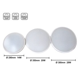 Plafoniera A Led Slim Da Soffitto 14W 220V Bianco Caldo Rotondo Diametro 290mm Ultrapiatta