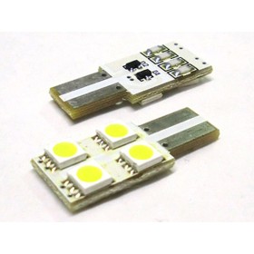 Lampada Led T10 W5W 4 Smd 5050 No Polarita Bianco 12V Luci Targa Portiere