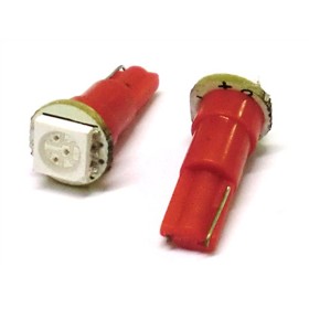 Lampada Led T5 W1,2W 1 Smd Rosso Luci Cruscotto 12V