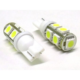 Lampada Led T10 W5W 9 Smd 5050 Bianco Luci Posizione 12V