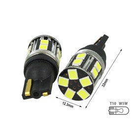 Lampada Led T10 W5W 100% Canbus  5W Reale 12V 24V No Errore Senza Polarità Bianco 6000K