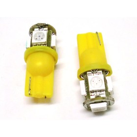 24V Lampada Led T10 W5W 5 Smd Arancione X Freccia Lateraie Camion