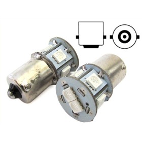 Lampada Led R5W R10W BA15S 12V Arancione Giallo Per Luci Frecce Moto Scooter Piedi Dritti 7 Smd 5050