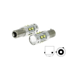 Lampada Led H21 BAY9s H21W 12V 50W Bianco Freddo 10 Smd Cree Piedini Sfalsati