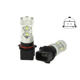 Lampada Led PSX26W H28W Canbus 50W 12V Bianco Per Luci Diurne Fendinebbia Frecce Audi A4 B8 Q5 Skoda 10 Led Cree Da 5W