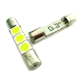 Lampadina Led Micro Siluro 12V T11 28mm 3 Smd 5050 Bianco Per Luci Di Cortesia Nel Parasole