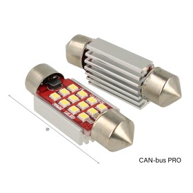 Lampada Led Siluro Canbus Pro 31mm 12 Smd 2016 No Errore CC 12V 3W No Polarita Super Luminoso