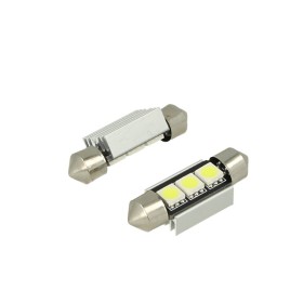 24V Lampada Led Siluro Canbus T11 C5W 36mm 3 SMD 5050 Colore Rosso Per Camion Bus Barca Con Dissipatore Alluminio