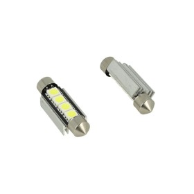 24V Lampada Led Siluro Canbus T11 C5W 42mm 4 SMD 5050 Colore Rosso Per Camion Bus Barca Con Dissipatore Alluminio
