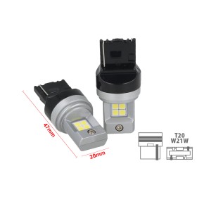 Lampada Led T20 W21W 7440 8 Smd 3030 Super Bianco Luminoso Senza Polarita 12V 8W Dimensione Ridotta Come Originale
