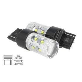 Lampada Led T20 50W W21W 7440 12V 24V 10 Led Cree Da 5W Luci Diurne Lancia Ypsilon Iveco Daily Nuova VW Touran Audi Q3