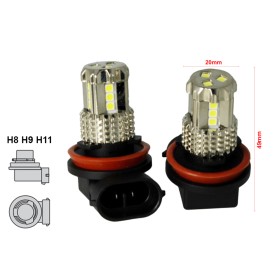 Lampada Led H8 H11 H9 12V 45W Bianco No Polarita Super Luminoso 1000 Lumens