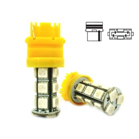 Lampada Led T25 3156 P27W 18 Smd 5050 Arancione 12V Auto W2.5x16d