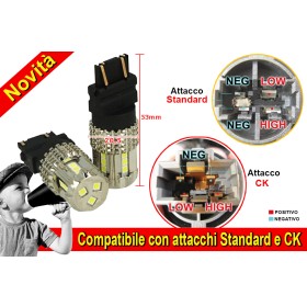 Lampada Led 3157 T25 12V 45W Bianco No Polarita Super Luminoso Compatibile Con Attacco CK Auto Americano