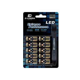 10 Lampada Led T10 W5W Canbus 12V 3 SMD 3030 Ambra Arancione + Leva Rimozione Antigraffio