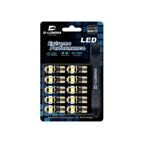 10 Lampada Led T10 W5W Canbus 12V 5 SMD 5050 Bianco Freddo 6000K + Leva Rimozione Antigraffio