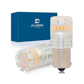 Lampada Led 1156 BA15S P21W Canbus Ambra Arancione 12V No Polarita IP67 Illuminazione 360 Gradi