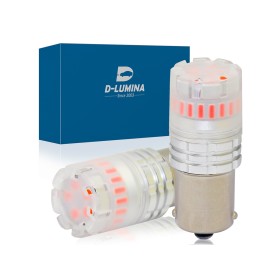 Lampada Led 1156 BA15S P21W Canbus Rosso 12V No Polarita IP67 Illuminazione 360 Gradi