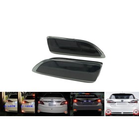 Kit 2 Fanali Posteriori A Led Nero Fume Per Lexus CT 200h Toyota Corolla Rear Bumper Reflector Light