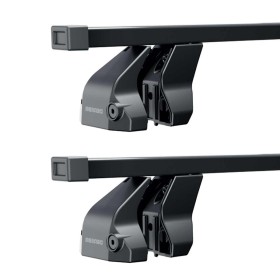 Coppia di Barre Portapacchi per Tetto Auto Barre Omega in Acciaio Zincato Compatibile con KIT G/KIT FP 112cm M + Piede