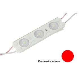 Modulo Mattone LED 3 SMD 2835 Colore Rosso 12V IP67 Con Lente Ingrandimento 160 Gradi SKU-5126