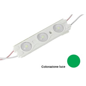 Modulo Mattone LED 3 SMD 2835 Colore Verde 12V IP67 Con Lente Ingrandimento 160 Gradi SKU-5128