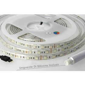 Bobina Led 300 SMD 5050 12V 10,8W/M RGB IP65 Impermeabile 5 Metri Unguente Di Silicone Incluso SKU-212155