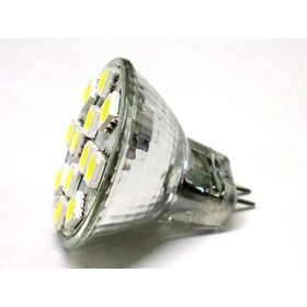 Lampada LED MR11 GU4 12 SMD 5050 2W=20W 12V DC Bianco Naturale 4500K