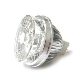 Lampada Faretto LED Dicroica MR16 GU5.3 COB 5W Bianco Freddo 12V Con Lente Fisheye