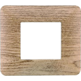 ETTROIT Placca Plastica Serie Solar 2P Colore Legno Chiaro Compatibile Con Bticino Matix